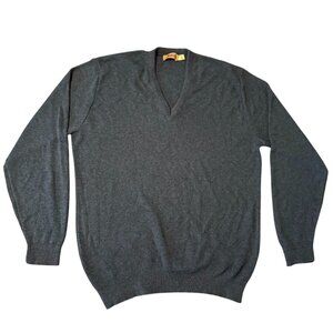 vtg Jantzen Blue V-Neck Sweater 2XLT Classic Knit Pullover grandpa y2k 90's